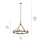 Emmala 27.50" 10 Light Chandelier Brushed Natural Brass and Black люстра 52421BNB Kichler — фото 5