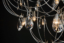CRYSTAL GALAXY SUSPENSION, D.100CM, LED, BRASS
