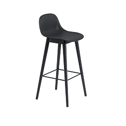 FIBABWON01011 Muuto Fiber барный стул черный деревянный 75 см