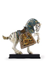 Фарфоровая скульптура восточного коня Oriental Horse Lladro, глазурованная 01001943