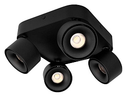 10326 Black Loft It Case многоламповый потолочный светильник с тремя поворотными спотами чёрного цвета