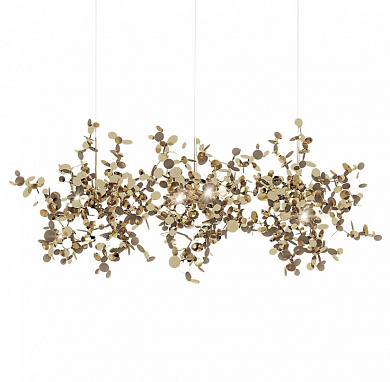 подвесной светильник с золотистой ветвистой конструкцией