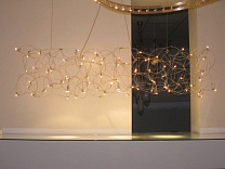 CURLED SUSPENSION, L:200CM, LED, BLACK BRASS