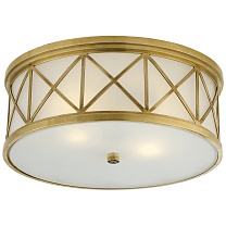 Montpelier Large Flush Mount полированная старая латунь с матовым стеклом