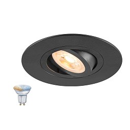 Встраиваемый светильник SLV NEW TRIA 75 XL SMART SET, круглый, рамка Ø110 мм, с умной лампой Zigbee GU10