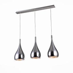 SL874.113.03 ST-Luce Gosse трёхламповый подвесной светильник с каплевидными плафонами на прямой планке