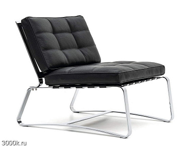 Delaunay quilt Стёганое кожаное кресло на салазках Minotti