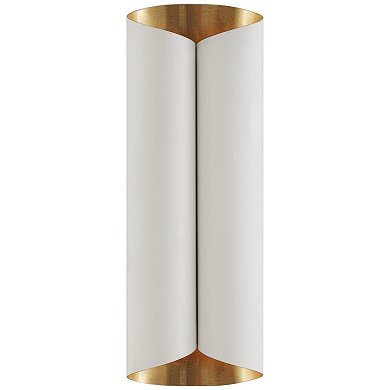 настенный светильник из гипса с позолоченной вставкой и цилиндрическим корпусом