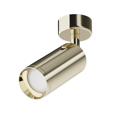потолочный спот цилиндрической формы с золотистой поверхностью
