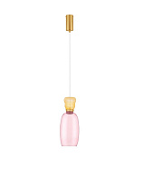 Glossy Yellow & Pink Glass Gold Metal LED 5 Watt 220-240Volt 450Lm IP20 3000K D: 15 H: 179 cm