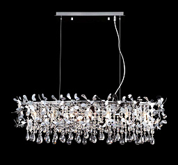 ROMEO SP8 CHROME L1000 Crystal Lux ROMEO подвесная люстра вытянутой формы с каскадом хрустальных подвесов