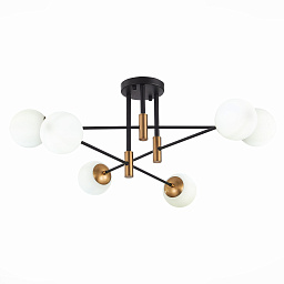 SL1203.402.06 ST-Luce Limano потолочный светильник с шестью плафонами, черный и бронзовый