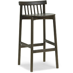 608481 Normann Copenhagen Pind барный стул из темного ясеня с высокой спинкой