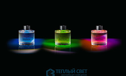 ароматический аксессуар с подсвечивающимися стеклянными флаконами