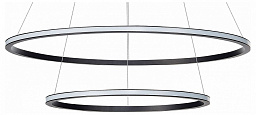 подвесная люстра-кольцо с LED подсветкой в черном цвете