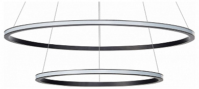 подвесная люстра-кольцо с LED подсветкой в черном цвете