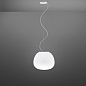F07A37 01 Fabbian Lumi Mochi SP LED M дизайнерский подвесной светильник из стекла белый — фото 1