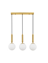Opal Glass Brass Gold Metal LED E27 3x12 Watt 100-240Volt IP20 Bulb Excluded D: 60 W: 15 H: 155 cm