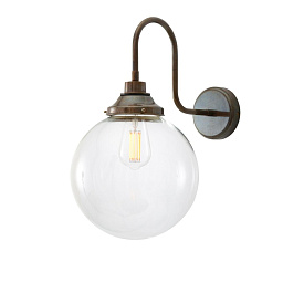 MLBWL132 Mullan Lighting Laguna настенный светильник с увеличенным прозрачным стеклянным шаром на изогнутой шейке