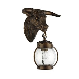 Уличный настенный светильник Favourite Hunt 1847-1W — коричневый уличный настенный фонарь с фигурой животного шириной 360 мм