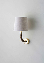 Dark Cane in Brass shown with 5.5 Fez in Natural Linen with Cream Card lining