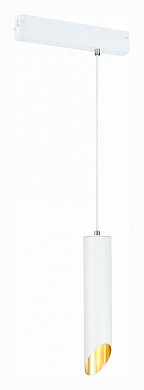 магнитный подвес белого цвета с узким корпусом и золотистым наконечником 230V