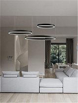 Triac Dimmable 3000K Sandy Black Aluminium & Acrylic LED 110 Watt 220-240 Volt 6160Lm IP20 D1: 60 D2: 80 D3: 100 H: 250 cm
