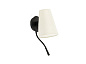 20032-88 LUPE BLACK WALL LAMP WITH READER BEIGE LAMPSHADE настенный светильник Faro barcelona — фото 1