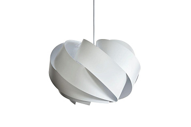 подвесной светильник с перекручивающимся плафоном из белых сегментов