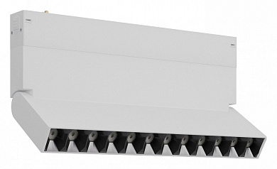 магнитный трековый светильник белый с линейным корпусом и решетчатым отражателем 230V