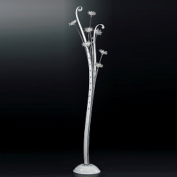 374/7P CHROME + WHITE IDL Girasole торшер с хромированным основанием и белыми плафонами