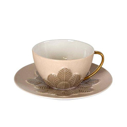 0007685-529 Villari Peacock чашка с блюдцем из золота