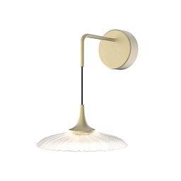 Бра Favourite Wilet 4657-1W — золотое бра-конус со светом вниз через волнистое стекло