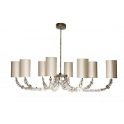 Oval Lartigue Chandelier Clear crystal with Burnt Silver Porta Romana