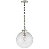 Katie Globe Pendant полированный никель с прозрачным стеклом
