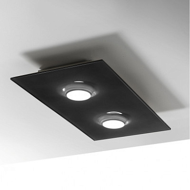 02002XXDHXPNR Elesi luce Pois PL 2L S LED прямоугольный потолочный светильник с двумя лампами чёрный
