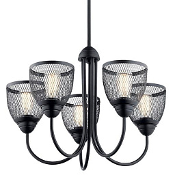 Voclain 17.5" 5 Light Chandelier with Mesh Shade Black люстра 52269BK Kichler