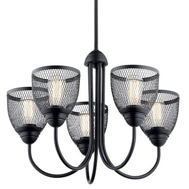 Voclain 17.5" 5 Light Chandelier with Mesh Shade Black люстра 52269BK Kichler