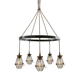 MLF194 Mullan Lighting Praia подвесная однорядная люстра-кольцо с открытыми лампами в индустриальном стиле