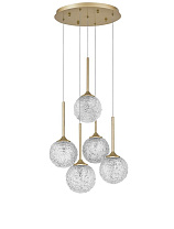 Clear Structured Glass & Brass Gold Steel LED G9 5x5 Watt 2 100-240 Volt IP20 Bulb Excluded D: 42 H: 180 cm