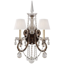 EU-RL2231 Visual Comfort Adrianna двухрожковое настенное бра с декоративными подвесами и текстильными абажурами
