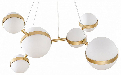 подвесной светильник с шестью сферическими плафонами