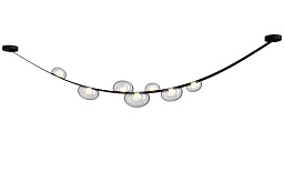BOSQUE SP7 L3000 BLACK/TRANSPARENT Crystal Lux BOSQUE подвесной светильник с дугообразной штангой и стеклянными плафонами