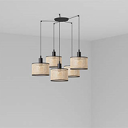 64314-47-5L MAMBO BLACK PENDANT LAMP RATTAN LAMPSHADE ø210*200 подвесной светильник Faro barcelona