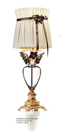 1850/P/ORO24K/FUME' Il Paralume Marina настольная лампа с высоким декоративным основанием и складчатым текстильным абажуром