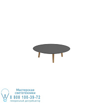 СТОЛ STYLETTO LOW LOUNGE Ø 120CM НОЖКИ ИЗ ТИКА, КЕРАМИЧЕСКАЯ СТОЛЕШНЯ, ЧЕРНЫЙ Royal Botania