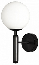 LSP-8592 Lussole Cleburne настенное бра с матовым плафоном и металлическим корпусом чёрного цвета