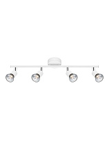 Matt White Metal LED GU10 4x10 Watt 100-240 Volt IP20 Bulb Excluded L: 51 W: 8 H: 10.9 cm