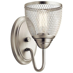 Voclain 1 Light Wall Sconce with Mesh Shade Brushed Nickel настенный светильник 52274NI Kichler