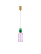 Glossy Jasper & Purple Glass Gold Metal LED 5 Watt 220-240Volt 450Lm IP20 3000K D: 15 H: 179 cm